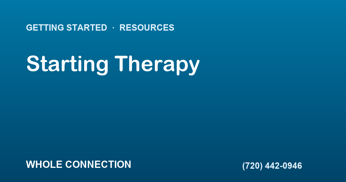 Starting Therapy