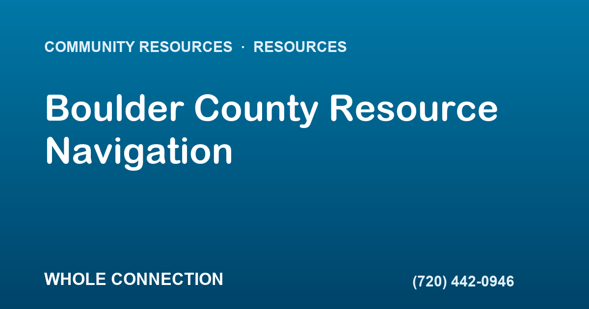 Boulder County Resource Navigation